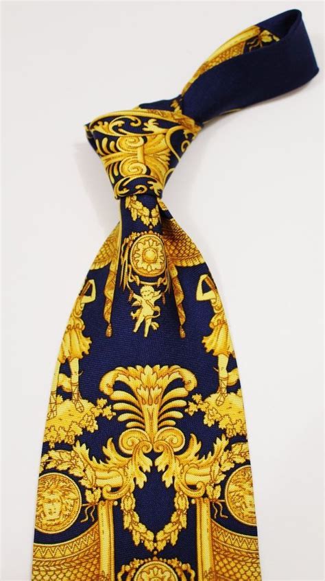 versace tie blue and gold|Versace ties for sale.